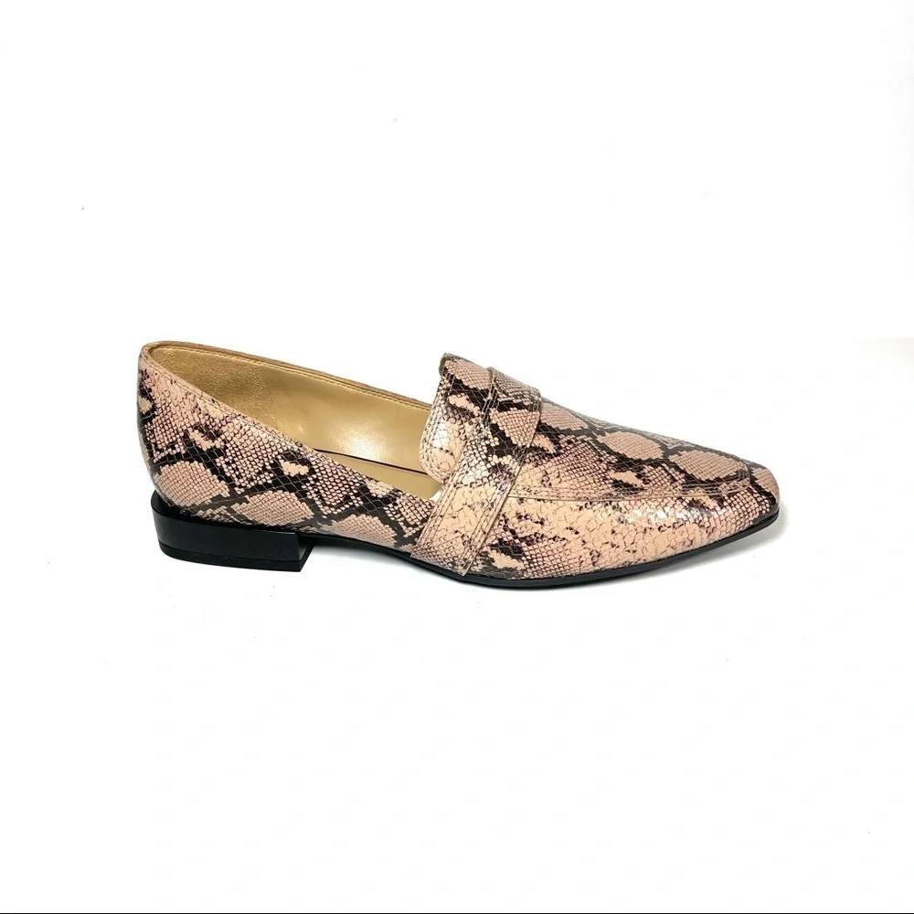 Naturalizer Women's Loafers Barely Nude Snake Prints Leather Size 8W‎